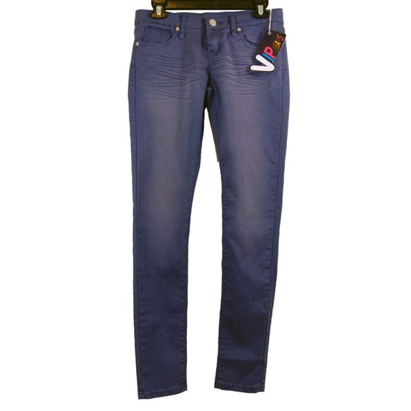 High Waisted Purple Skinny Jeans - Size 7/8 NEW - Picture 1 of 3